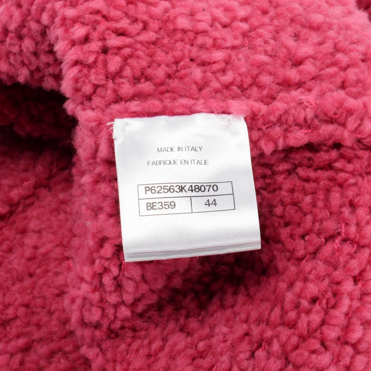 Chanel Pink Wool CC Teddy Sweater FR 44