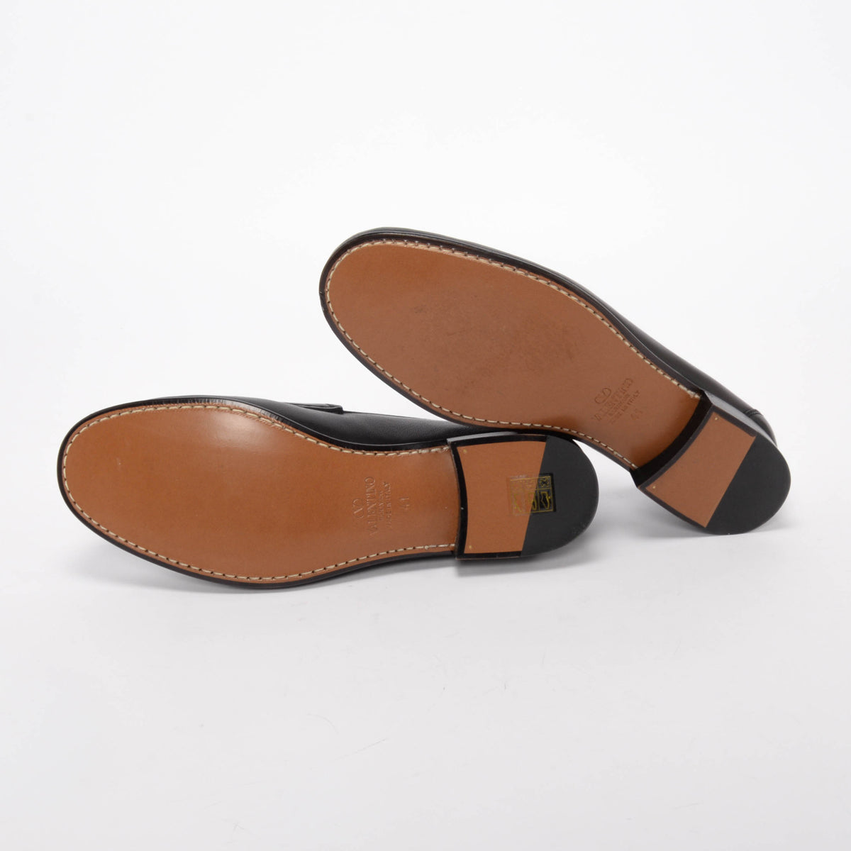 Valentino Black Buffalo VLogo Signature Penny Loafers  41