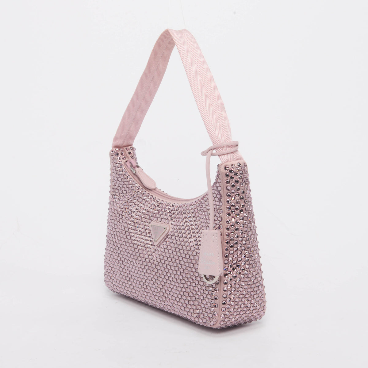 Prada Pink Satin & Crystal Re-Edition 2000 Bag