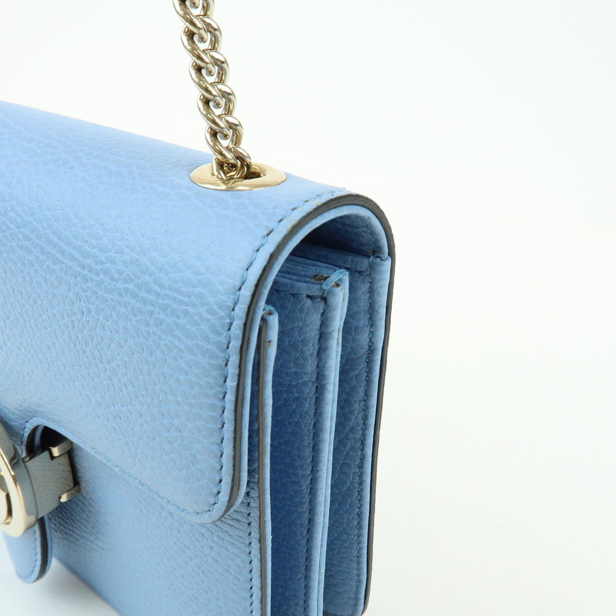 Gucci Light Blue Calfskin Interlocking G Shoulder Bag