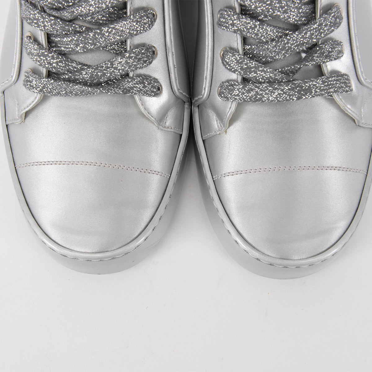 Chanel Silver High Top Sneakers 42