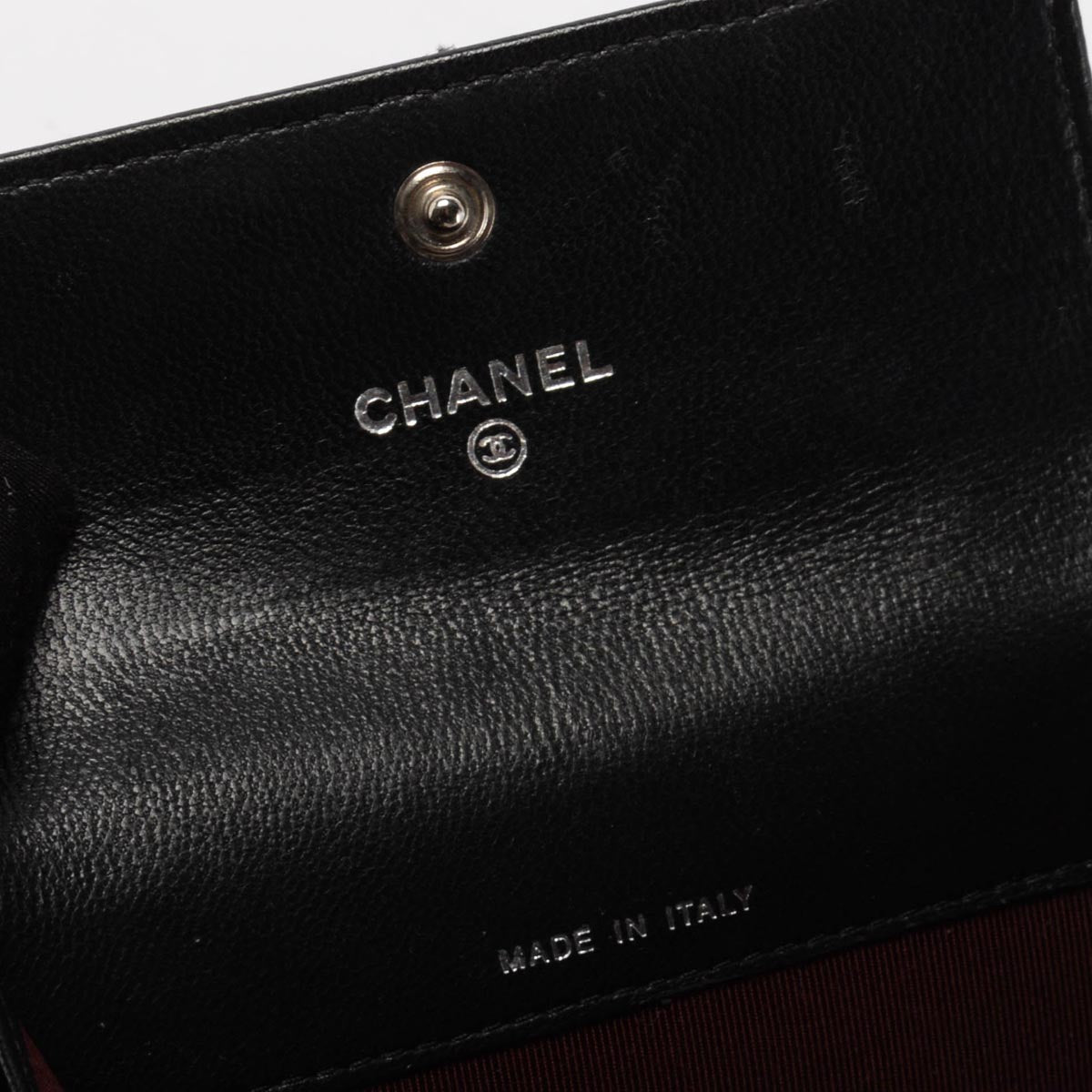 Chanel Black Quilted Lambskin Flap Card Holder