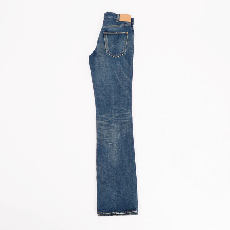 Celine Blue Denim Straight Leg Jeans 26 - Blue Spinach