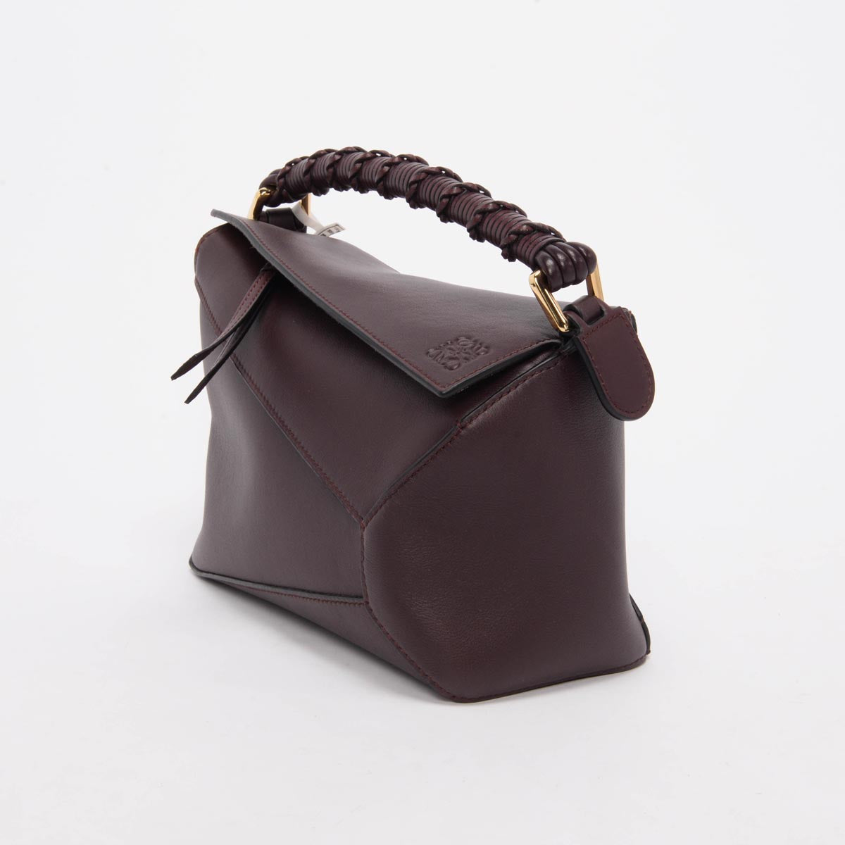 Loewe Prune Calfskin Small Puzzle Edge Bag