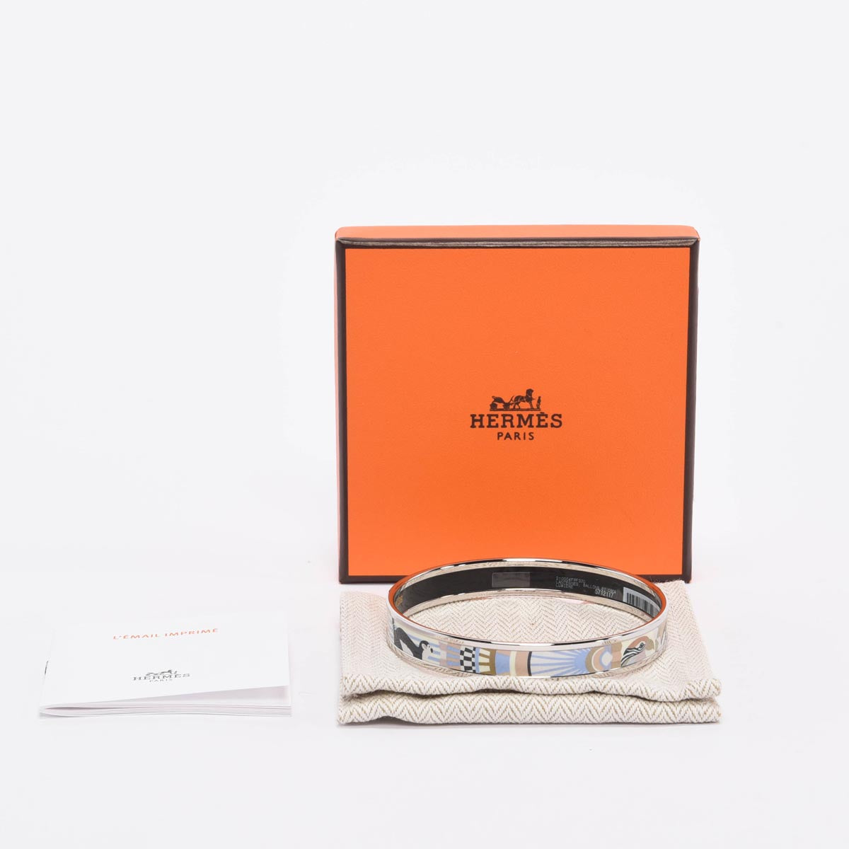 Hermes Pastel Enamel Lanternes Ballons et Cocardes Bangle