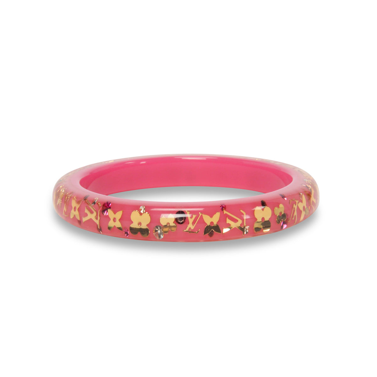 Louis Vuitton Pink Resin Monogram Inclusion Bangle