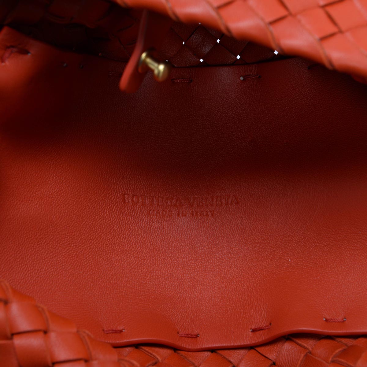 Bottega Veneta Burnt Orange Intrecciato Cross Body Bag