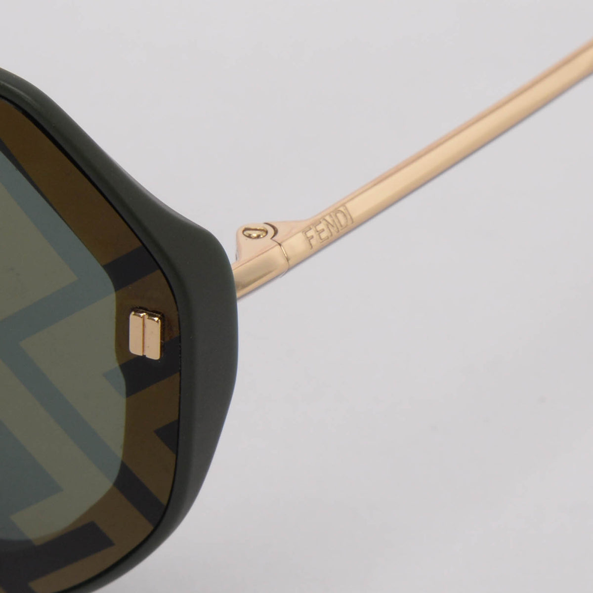 Fendi Green Acetate FF Aviator Sunglasses