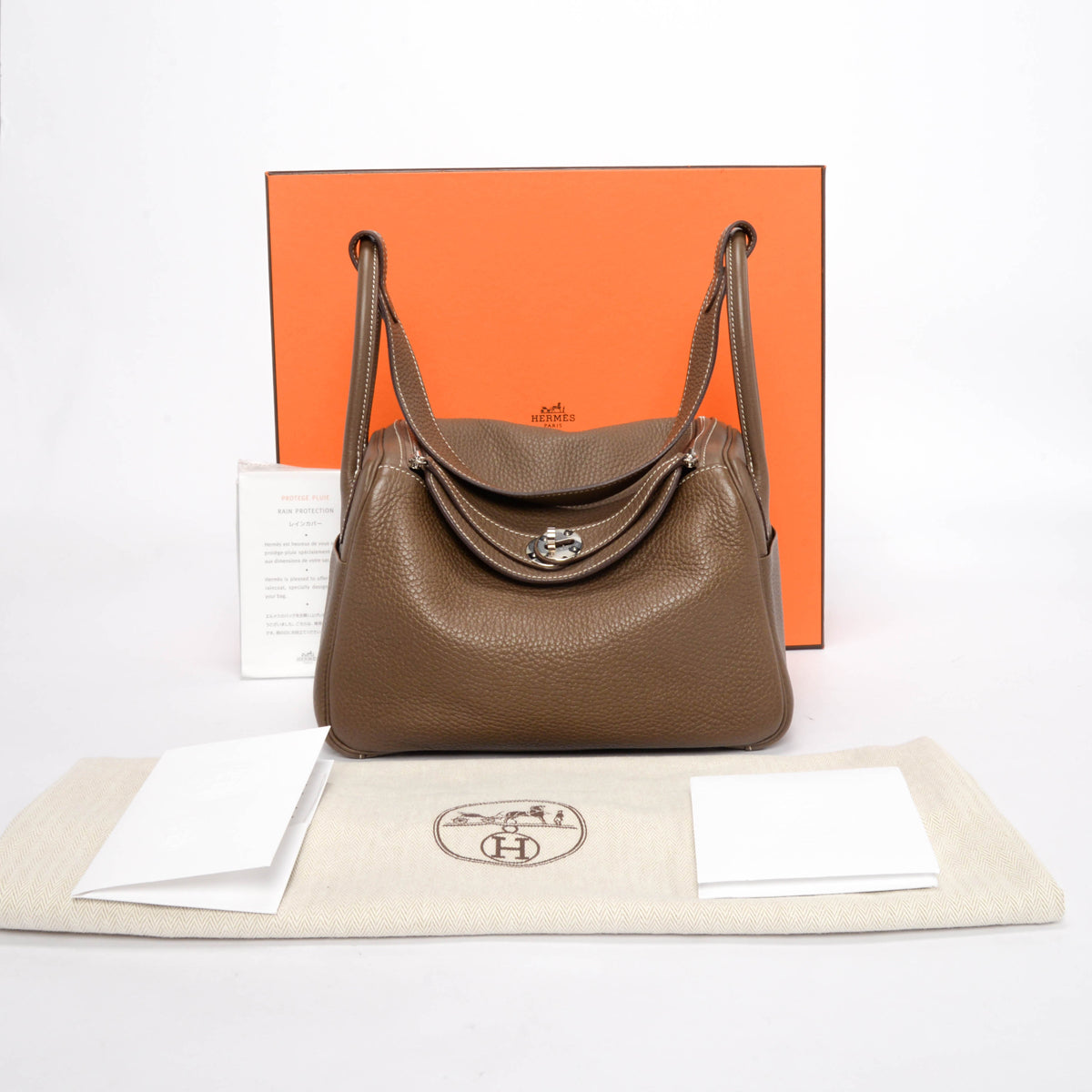 Hermes Etoupe Clemence Lindy 26 PHW