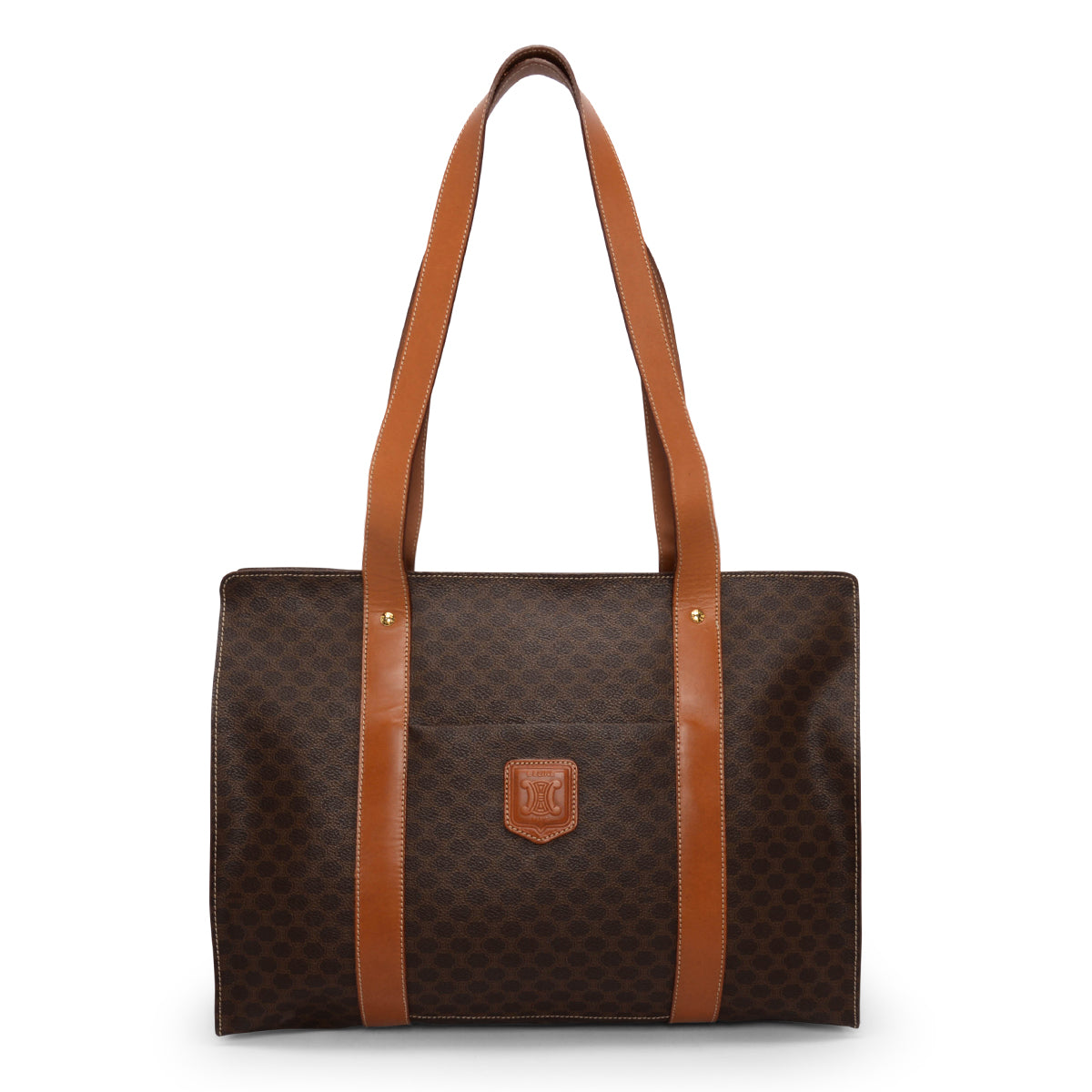 Celine Brown Macadam Canvas Large Tote