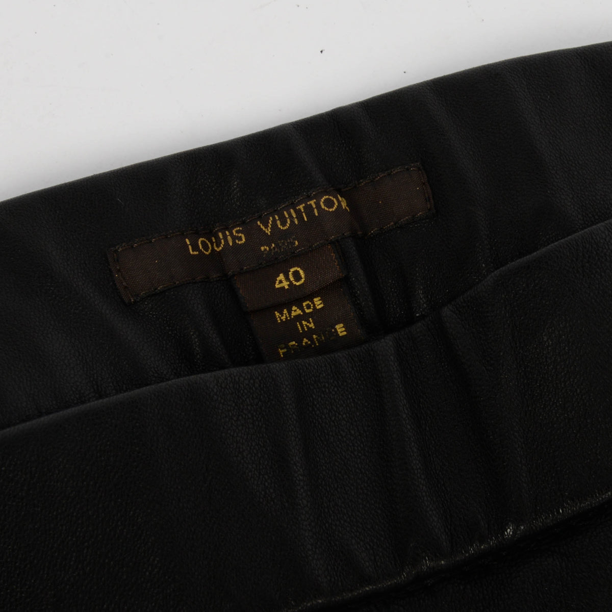 Louis Vuitton Black Stretch Lambskin Zip Pants FR 40