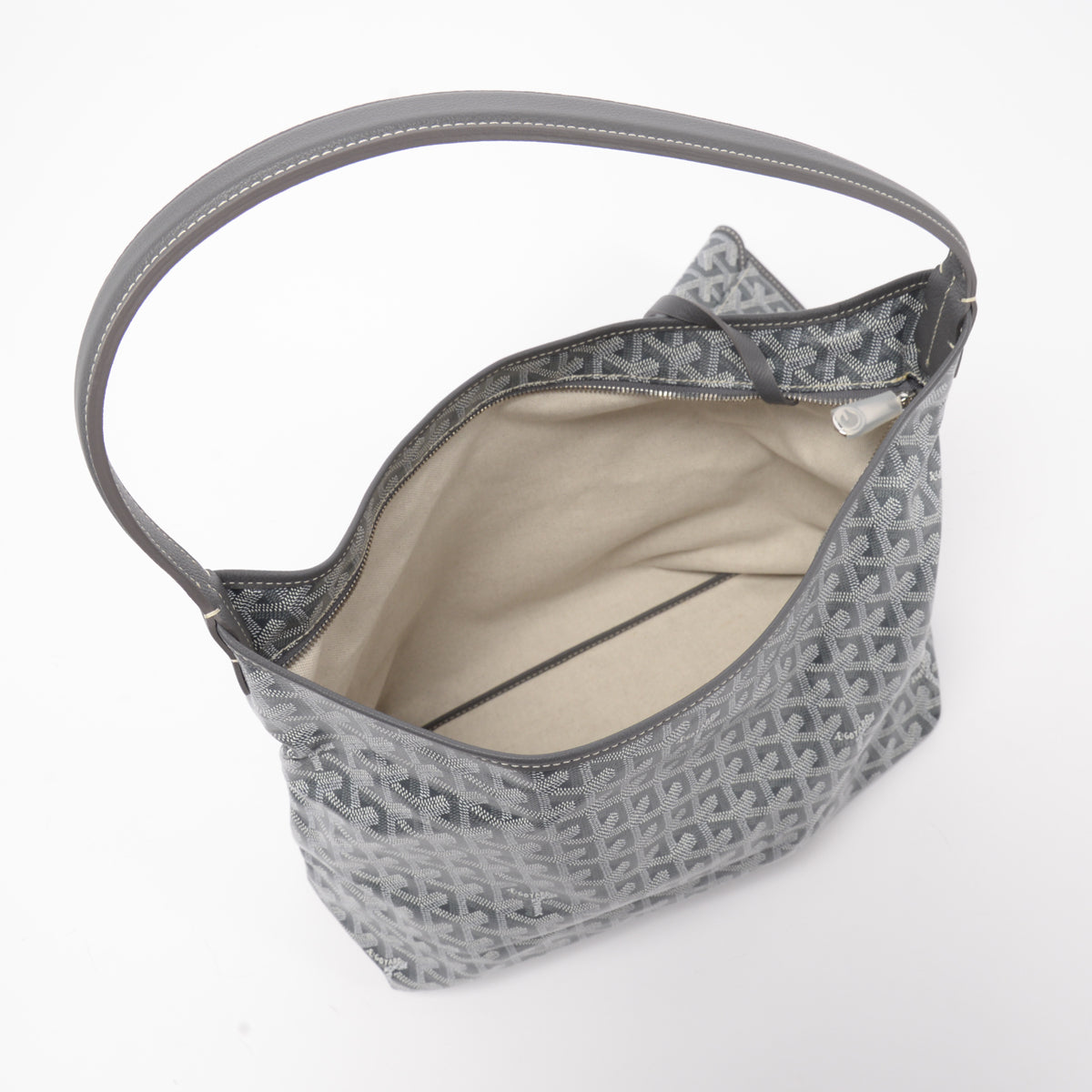 Goyard Grey Goyardine Boheme Hobo Bag
