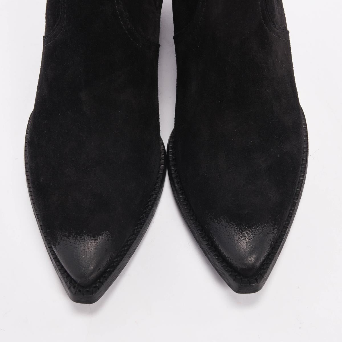 Saint Laurent Black Burnished Suede Lukas 40 Boots 40