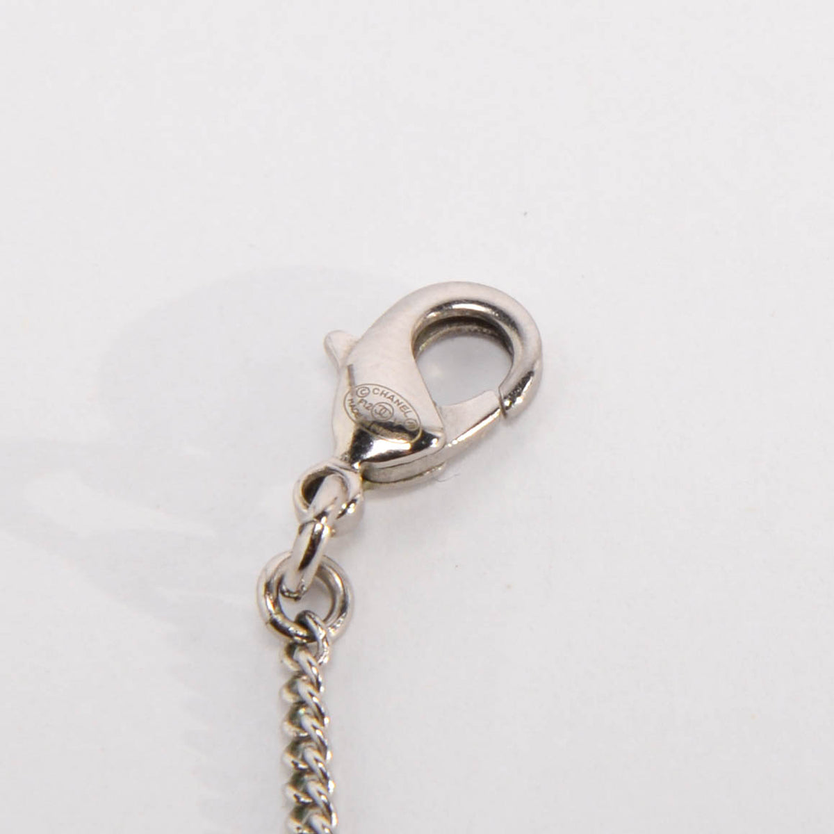 Chanel Silver Crystal Small CC Necklace