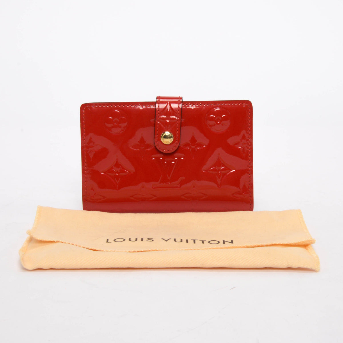 Louis Vuitton Rouge Grenadine Monogram Vernis French Purse Wallet