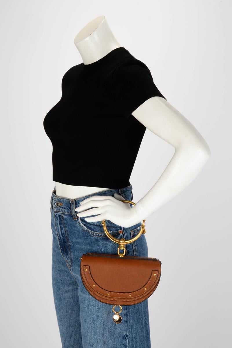 Chloe Tan Calfskin Nile Minaudiere Bracelet Bag