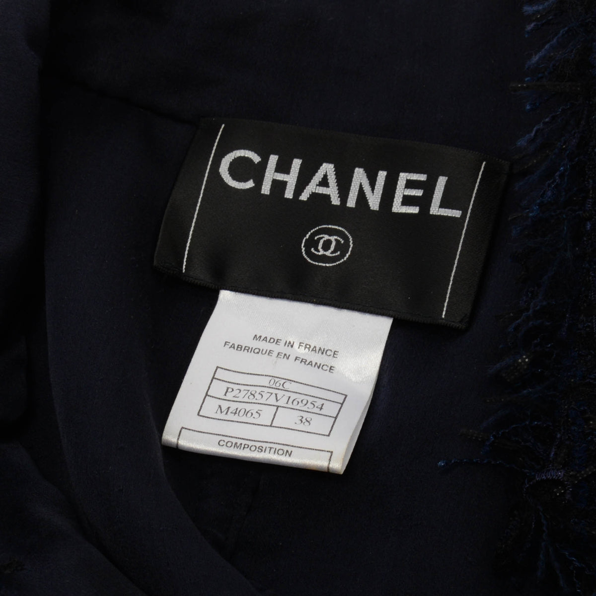 Chanel Navy Fantasy Tweed Four Pocket Jacket FR 38