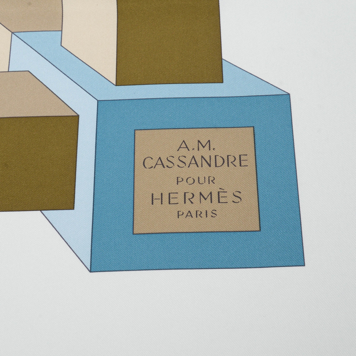 Hermes Pale Blue Silk Perspective Scarf