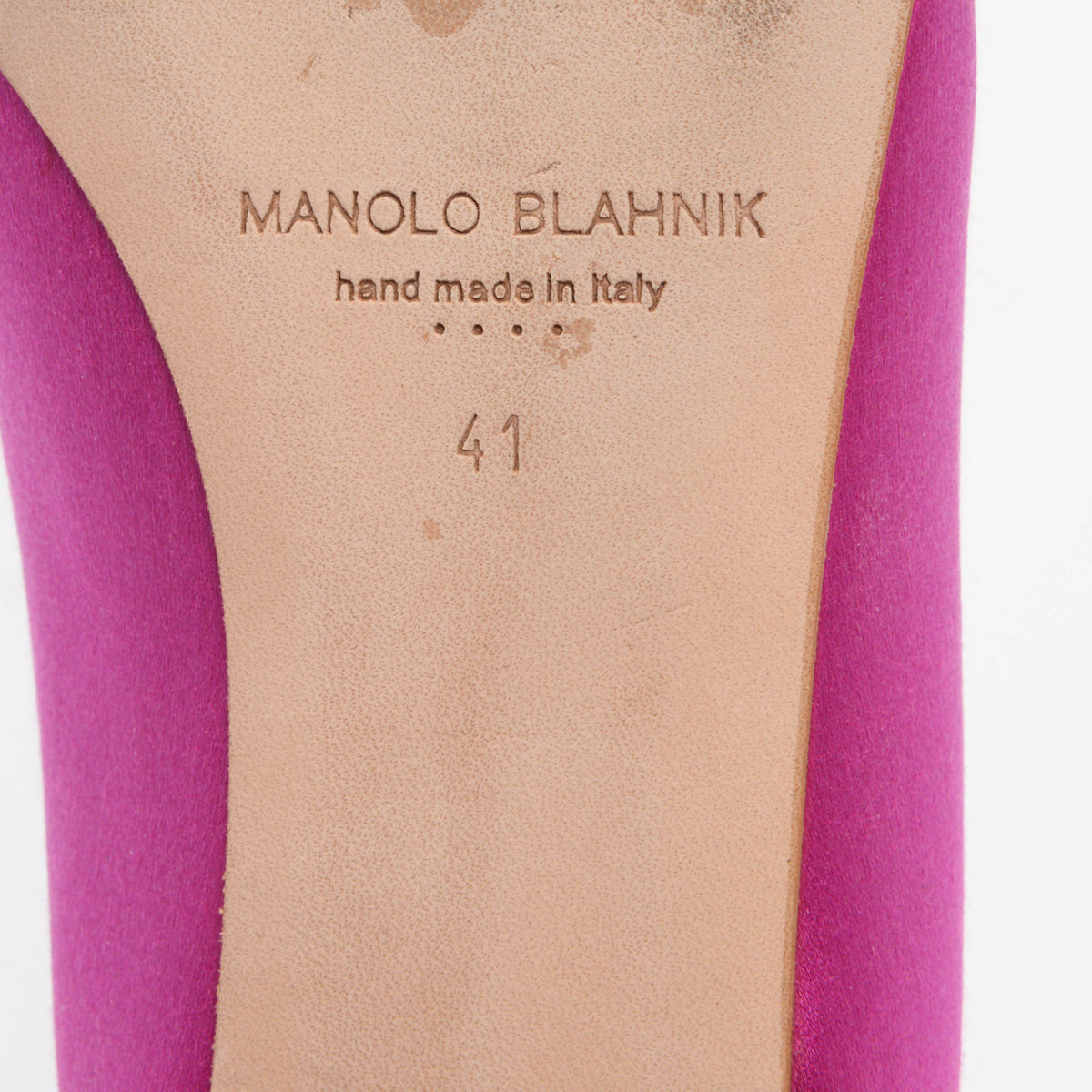 Manolo Blahnik Pink Satin Hangisi Flats 41