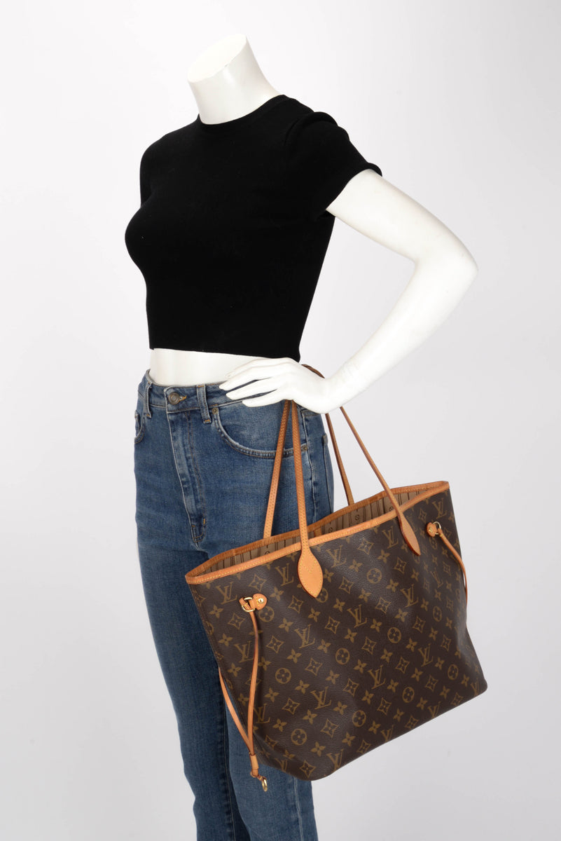Louis Vuitton Rose Beige Monogram Neverfull MM
