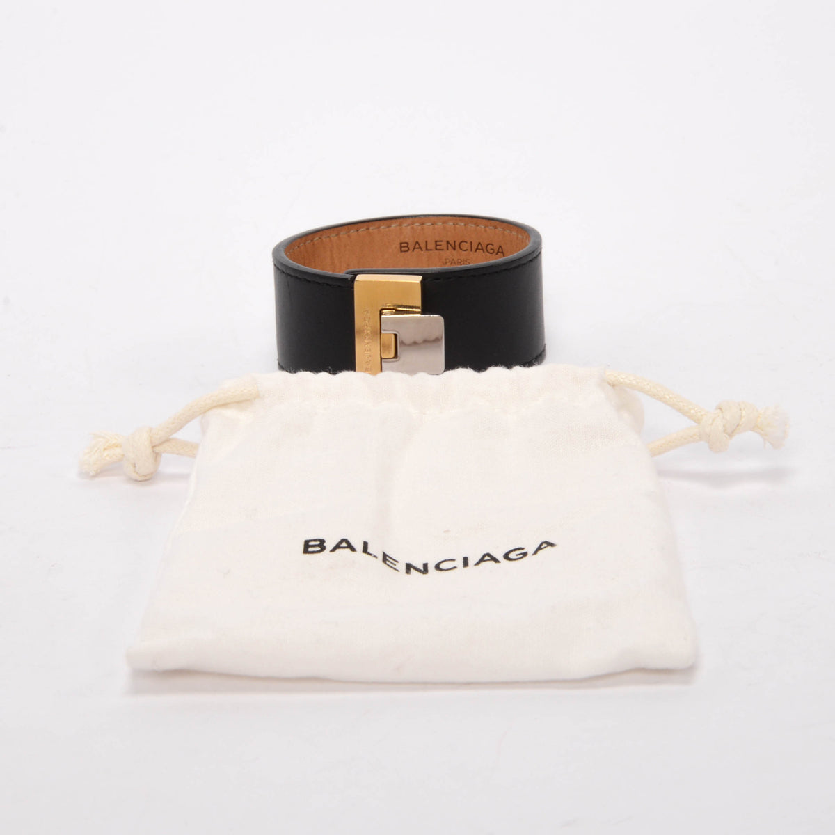 Balenciaga Black Calfskin Le Dix Cuff