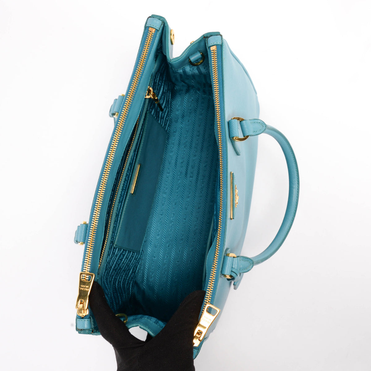 Prada Turquoise Saffiano Lux Large Galleria Tote