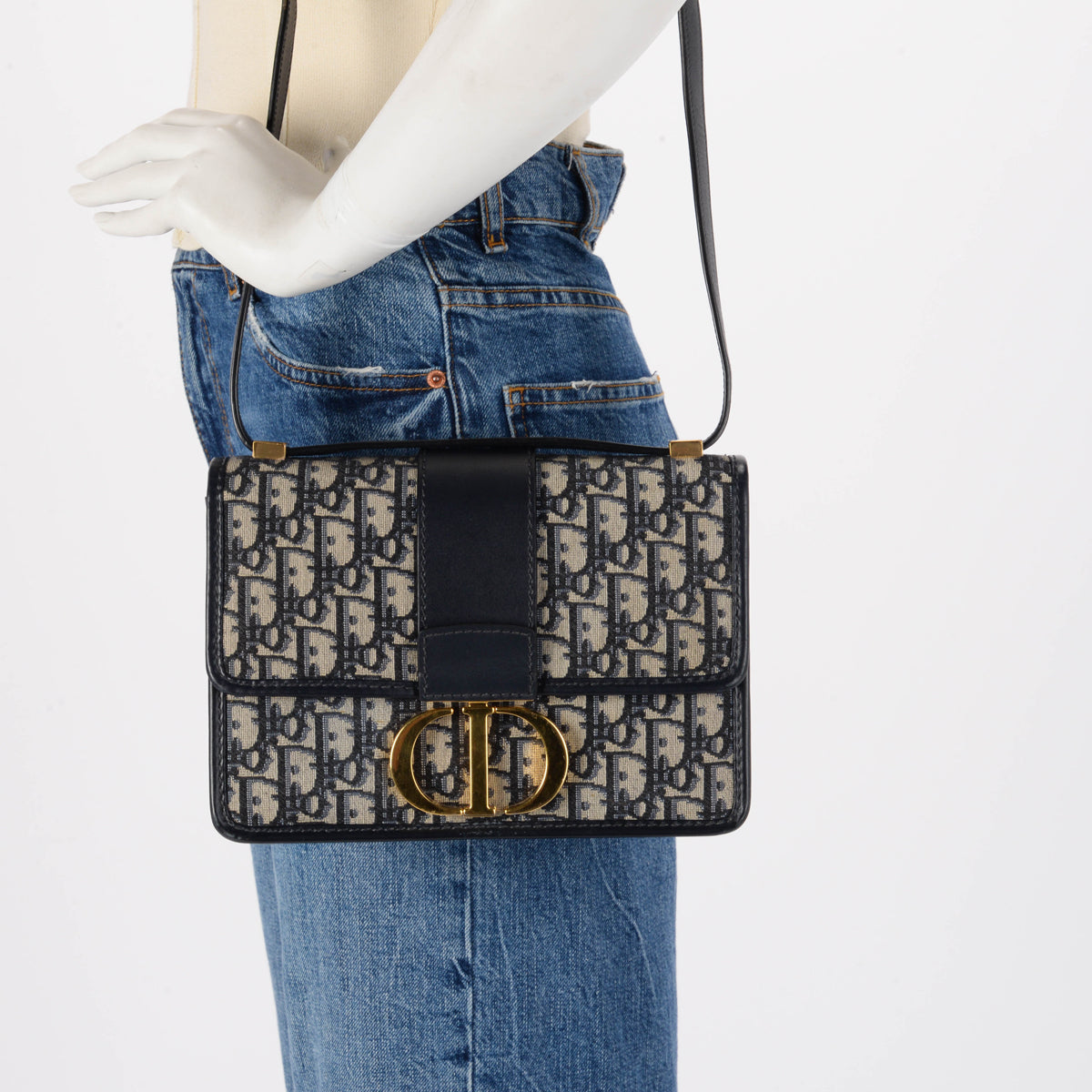 Dior Blue Oblique Jacquard 30 Montaigne Flap Bag