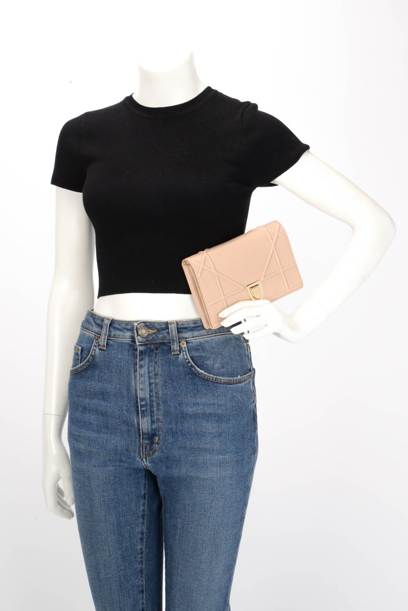 Dior Nude Calfskin Diorama Wallet On Chain