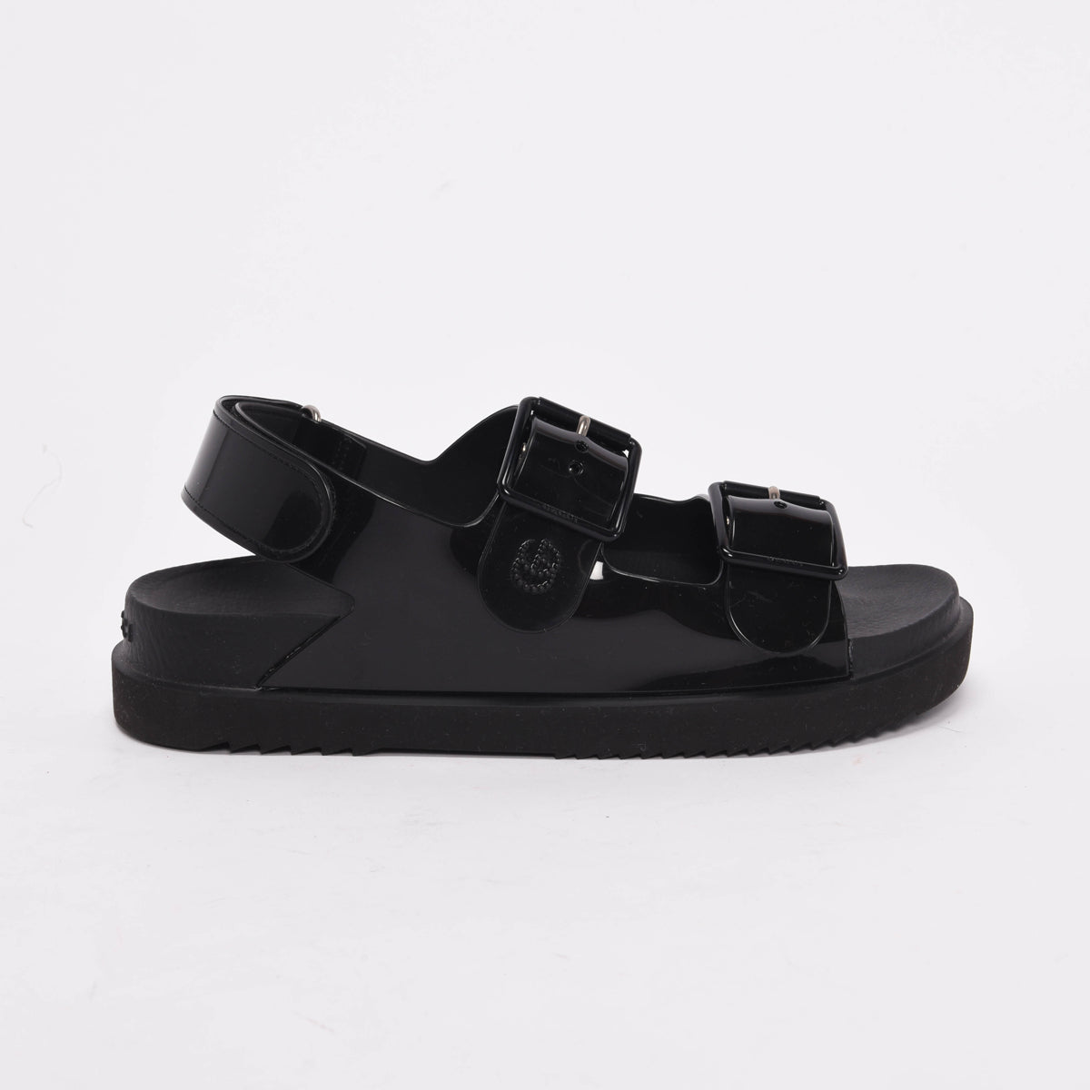 Gucci Black Rubber GG Isla Sandals 37