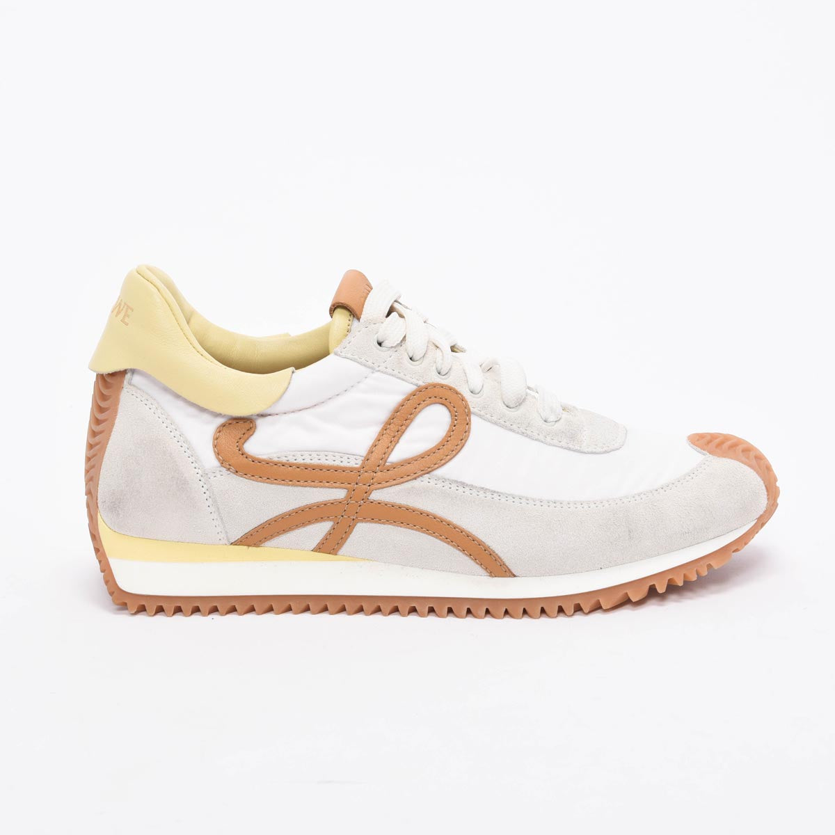 Loewe White Calfskin & Nylon Flow Runner Sneakers 37