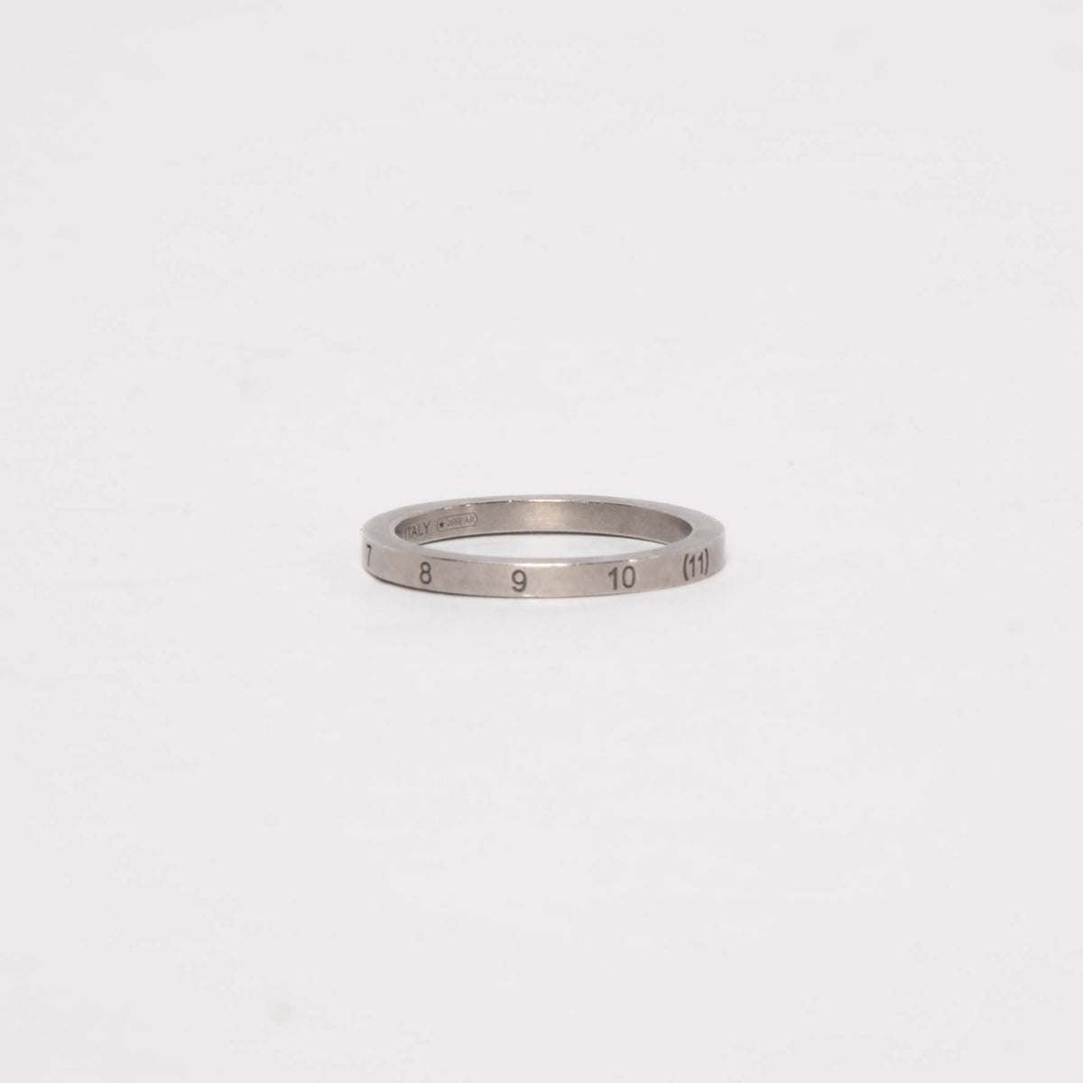 Maison Margiela Semi-Polished Silver Numerical 11 Thin Ring