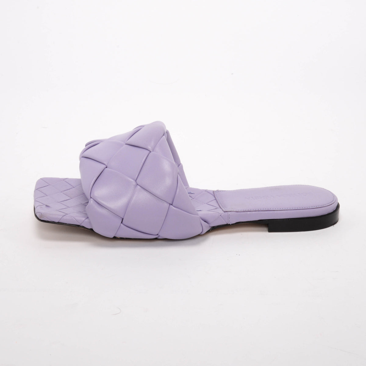 Bottega Veneta Lilac Intrecciato Lido Flat Sandals 37.5