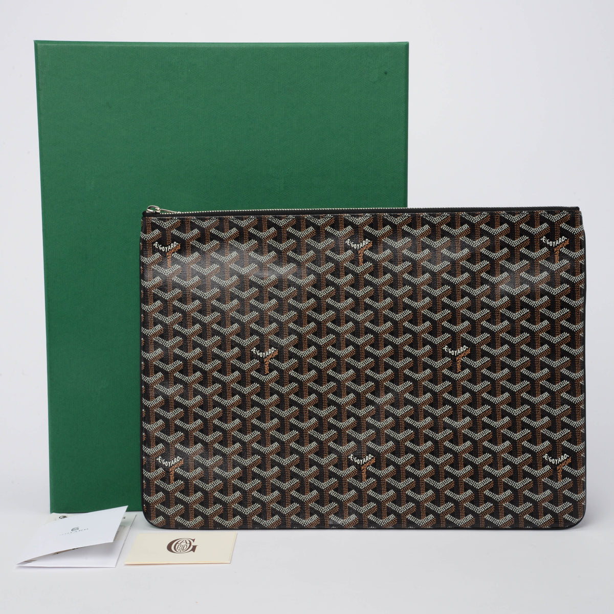 Goyard Black Goyardine Senat GM Pouch