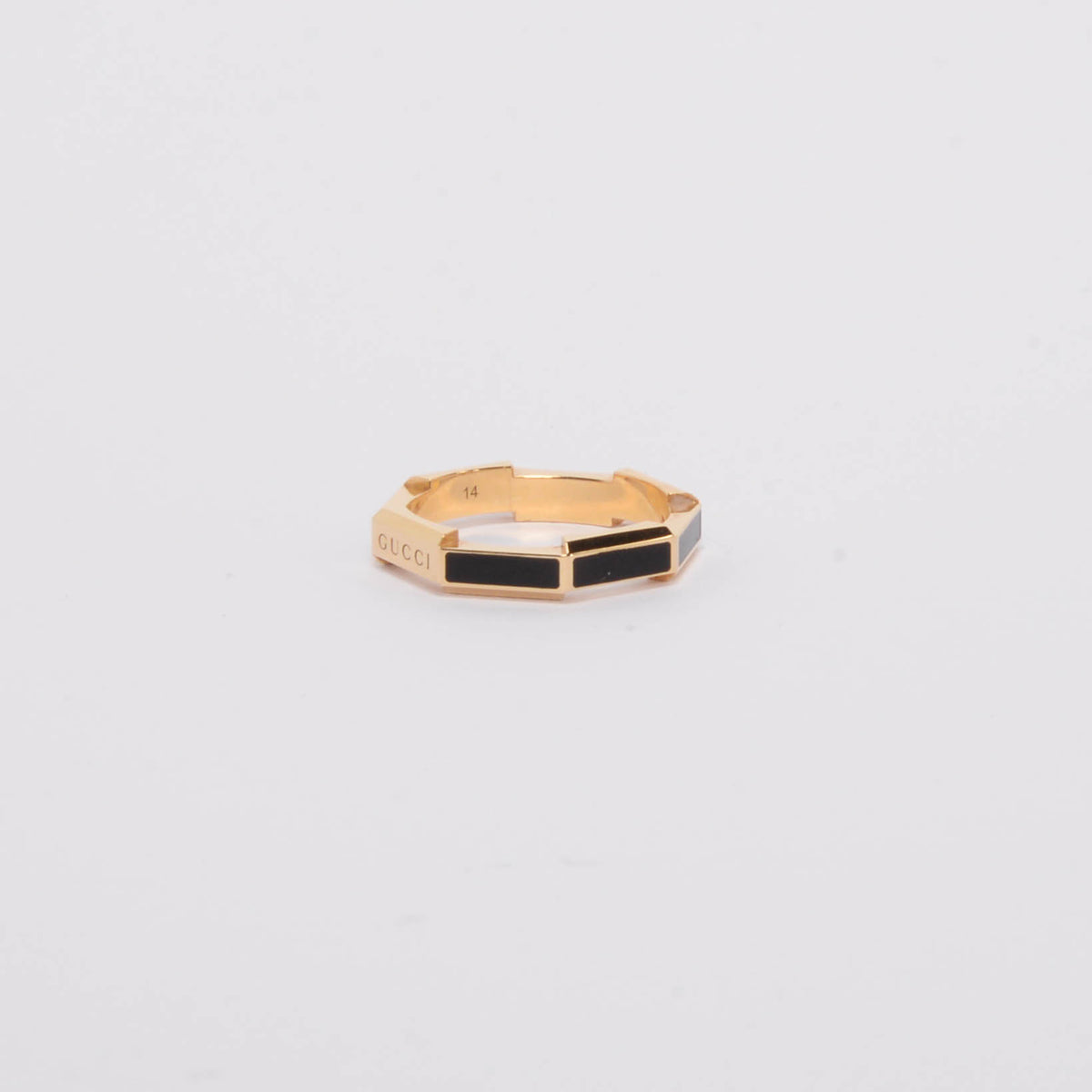 Gucci Black Enamel & Gold Link To Love Diamond Ring