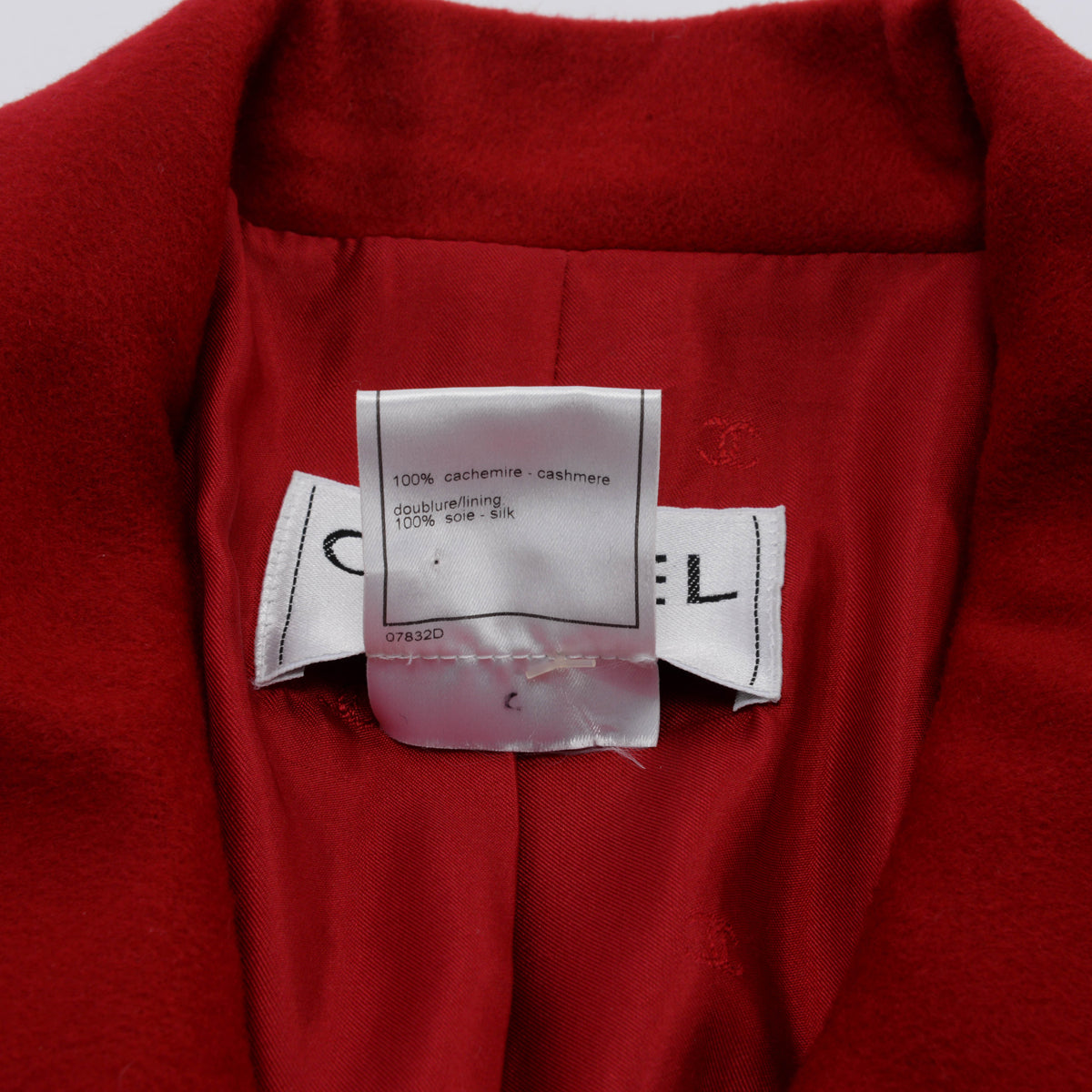 Chanel Red Cashmere Four Pocket Jacket FR 38