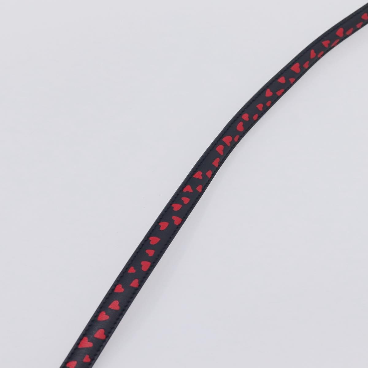 Dior Dark Navy Heart Print Skinny Belt
