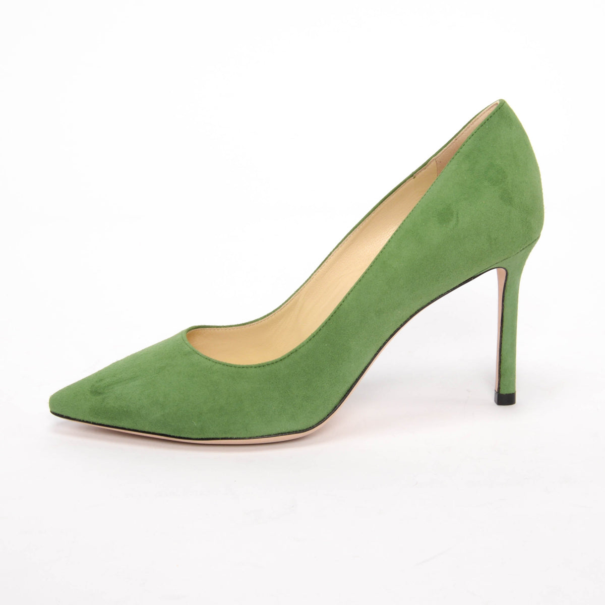 Jimmy Choo Apple Green Suede Romy 85 Pumps 36.5
