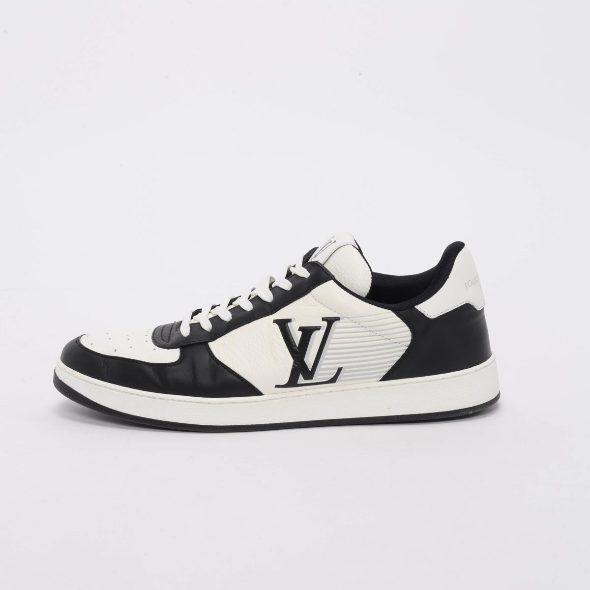 Louis Vuitton Black & White Calfskin Rivoli Sneakers 8