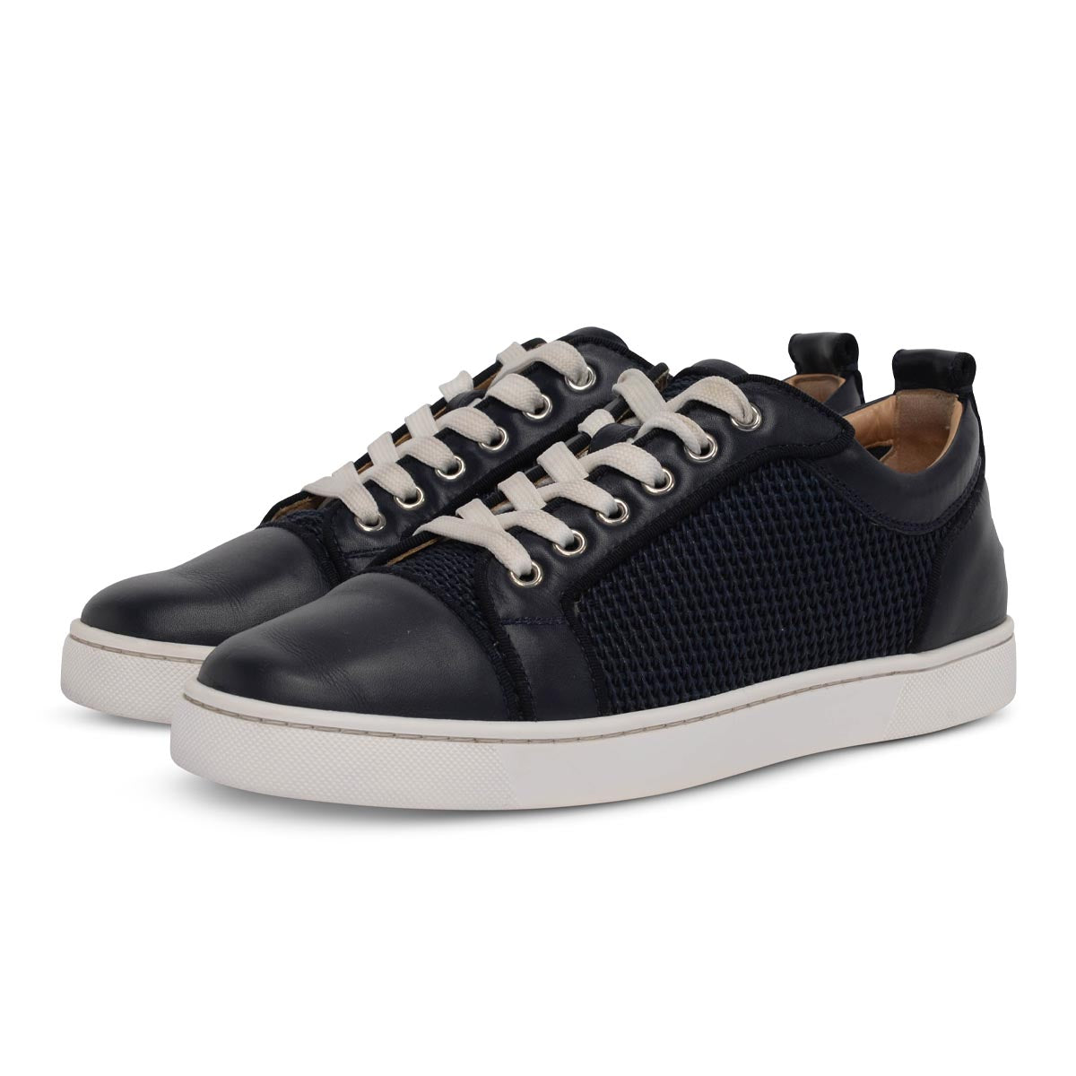 Christian Louboutin Navy Leather Louis Junior Orlato Sneakers 40