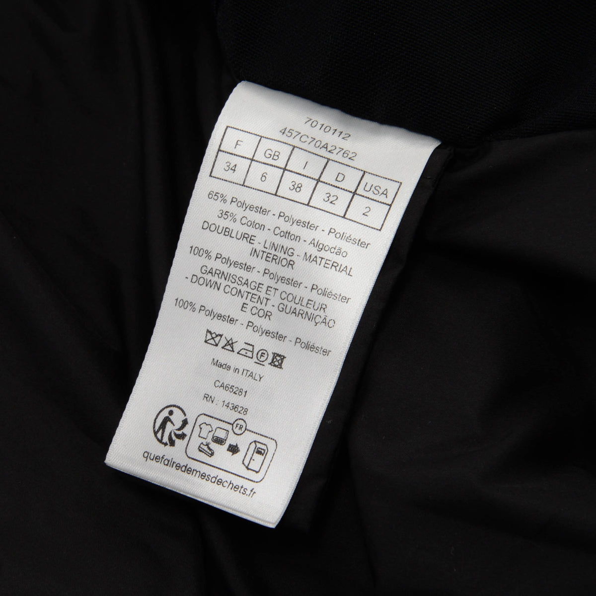 Dior Black Oblique Jacquard DiorAlps Belted Puffer Jacket FR 34