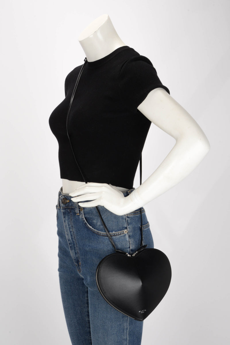 Alaia Black Calfskin Le Coeur Shoulder Bag