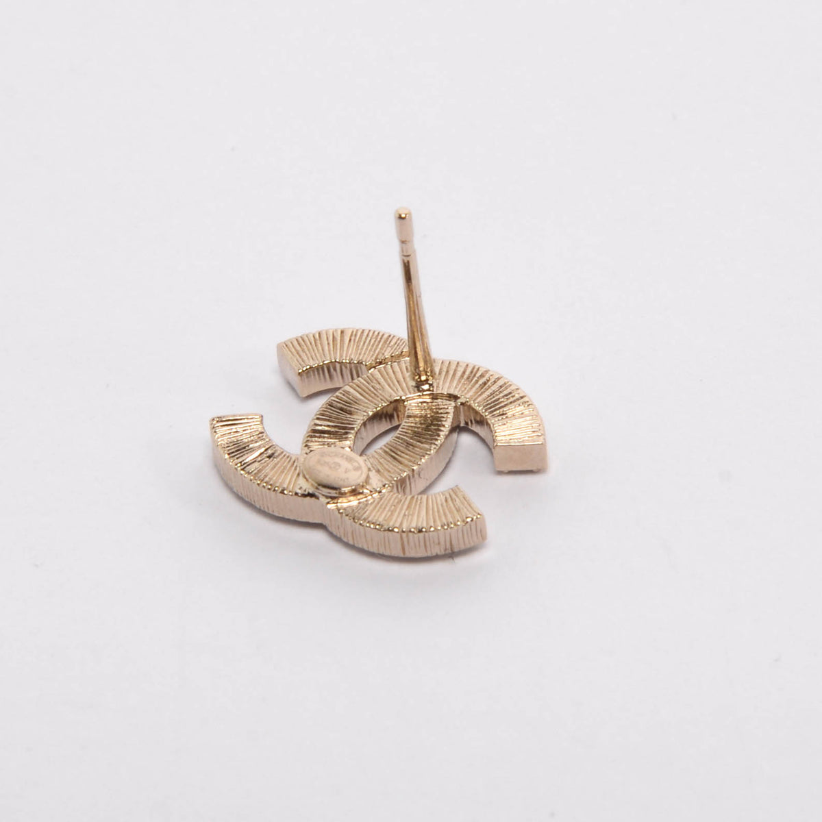Chanel Light Gold Crystal CC Earrings