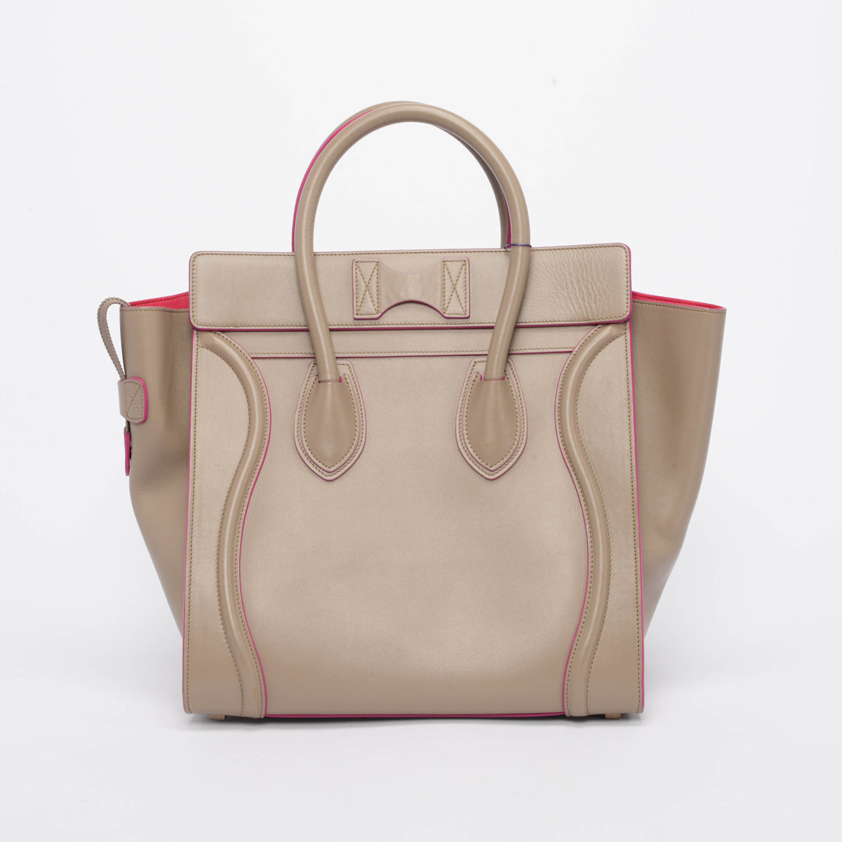 Celine Beige Palmelato Calfskin Mini Luggage Tote