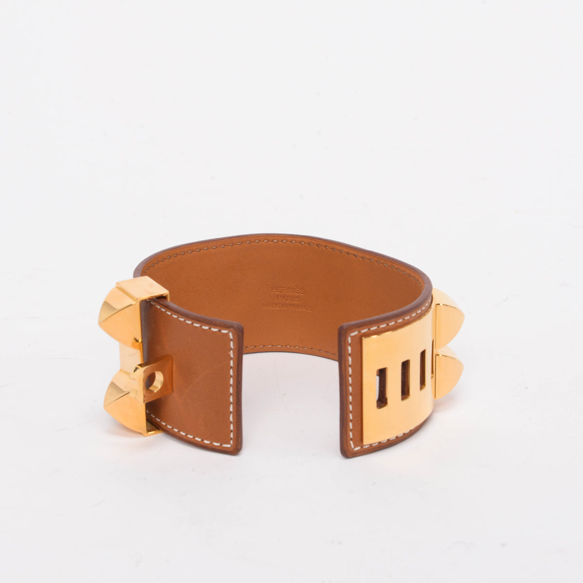 Hermes Fauve Barenia Collier de Chien Bracelet