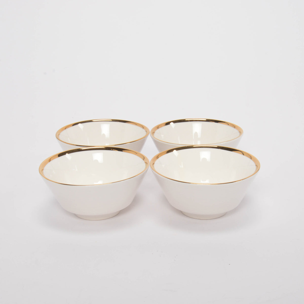 Bulgari White Ceramic 4 Bowl Set