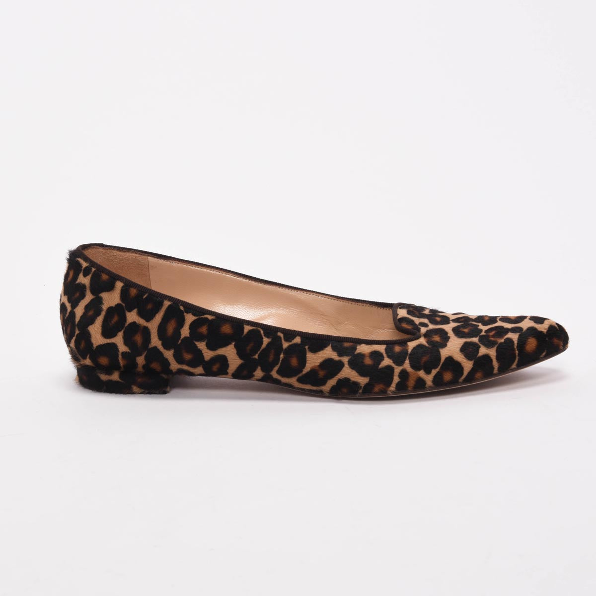 Manolo Blahnik Leopard Calf Hair Flats 38.5