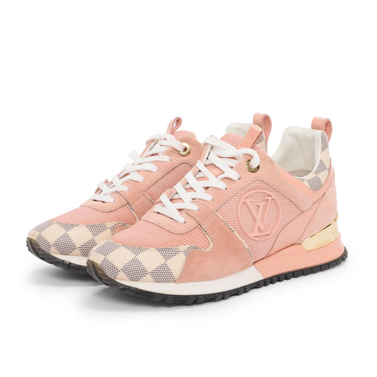 Louis Vuitton Pink Damier Azur Run Away Sneakers 37