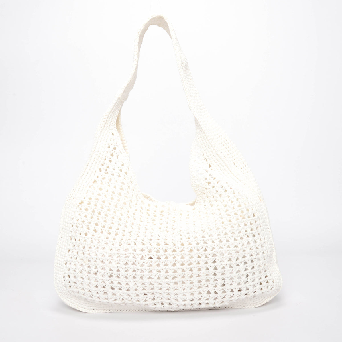 Miu Miu White Woven Hobo Tote Bag