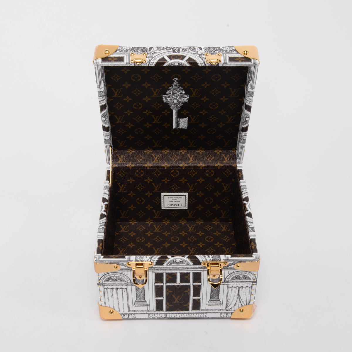 Louis Vuitton x Fornasetti Architettura Canvas Pyramid Trunk Set