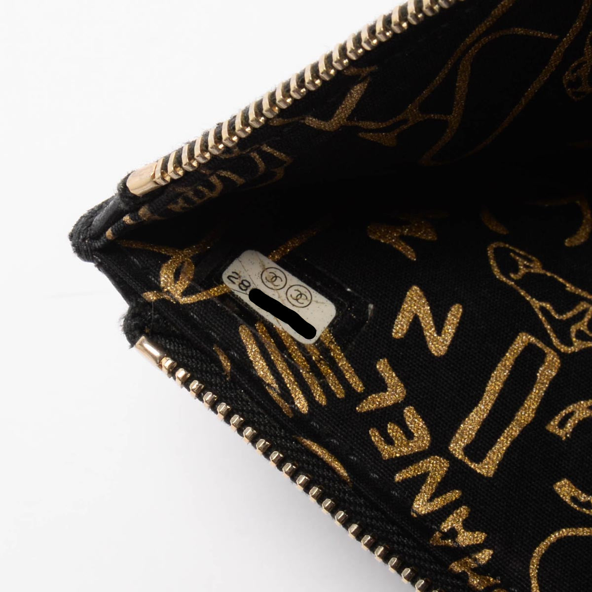 Chanel Black Lambskin CC Phone Holder Zip Wallet